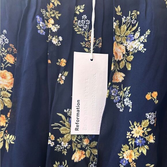 Reformation Floral Maxi Dress - Navy and Yellow - Picture 12 of 13